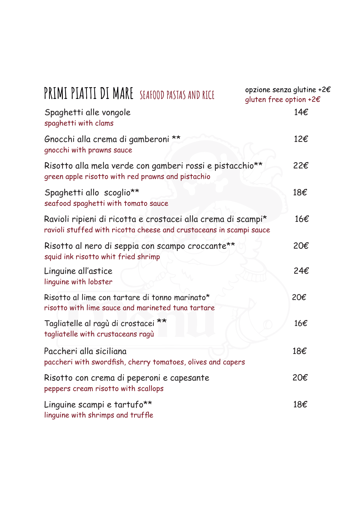 Morgan's menu, page 3 of 8