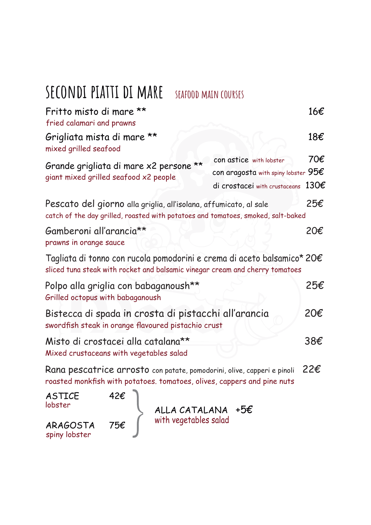 Morgan's menu, page 4 of 8